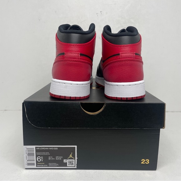 Nike Air Jordan 1 Retro Mid GS “Bred/Banned” 2022 - Picture 4 of 4